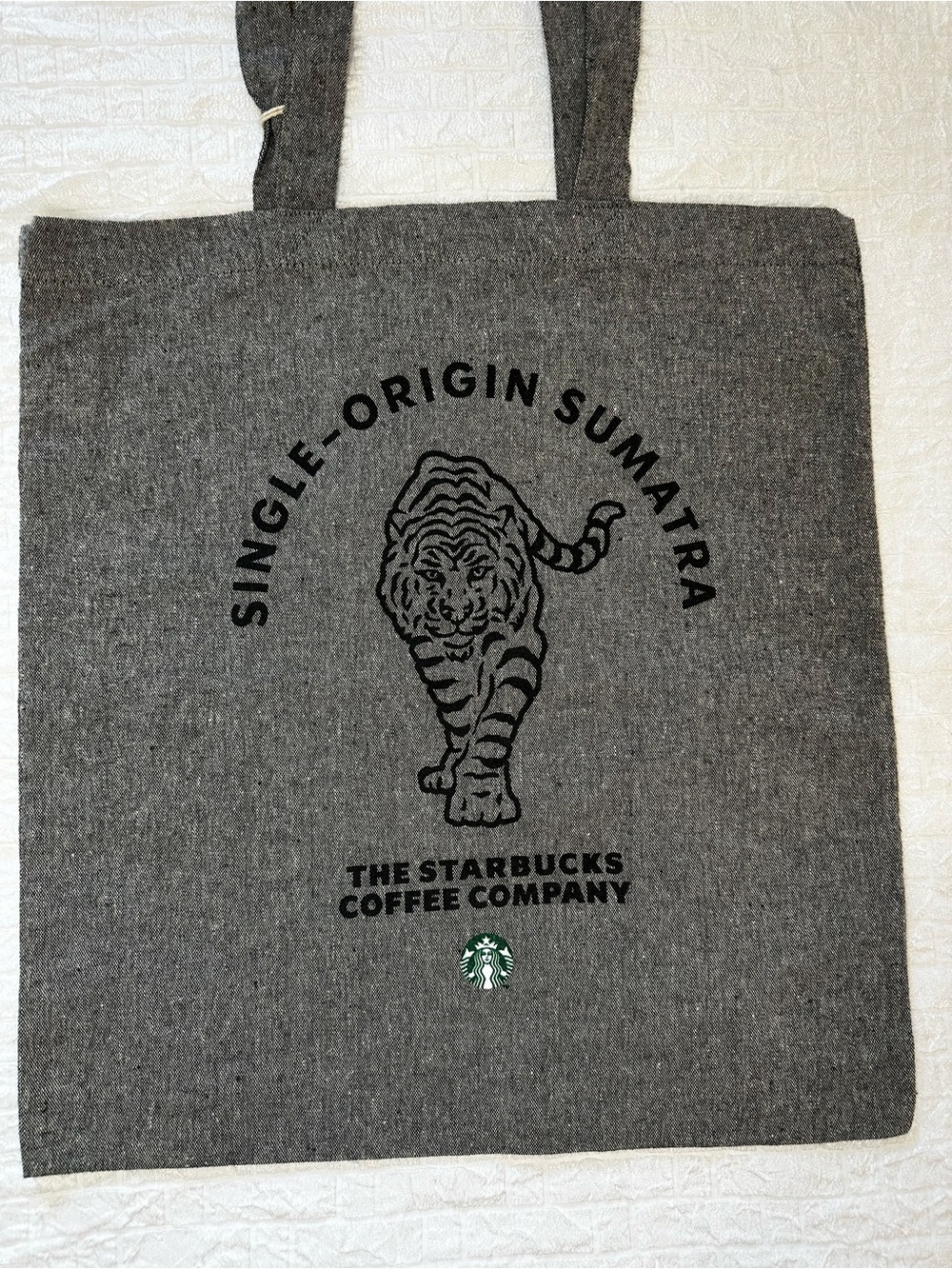 NWT Starbucks Single Origin Sumatra Tiger Gray Tote Bag Coffee Company